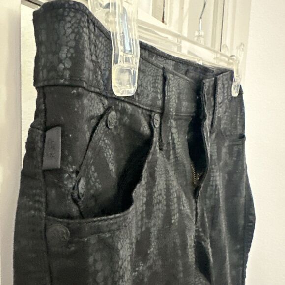 ROCK & REPUBLIC Snake Print Pants Womens 8 Black Berlin - Picture 7 of 15